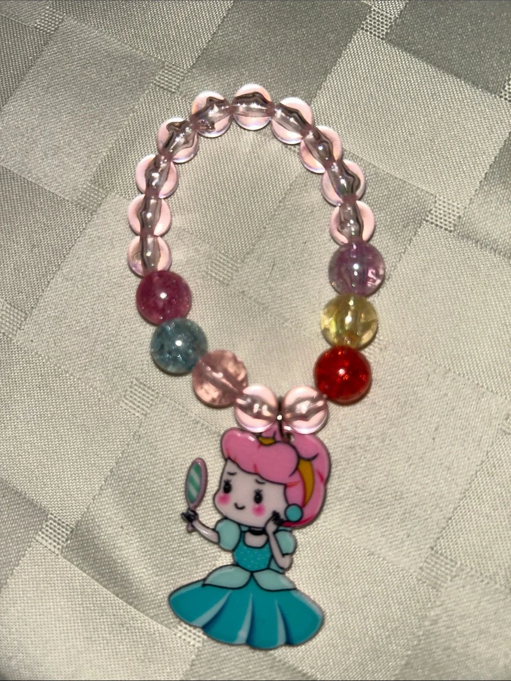 Multicolor Beaded Bracelets with Cinderella and Snow White